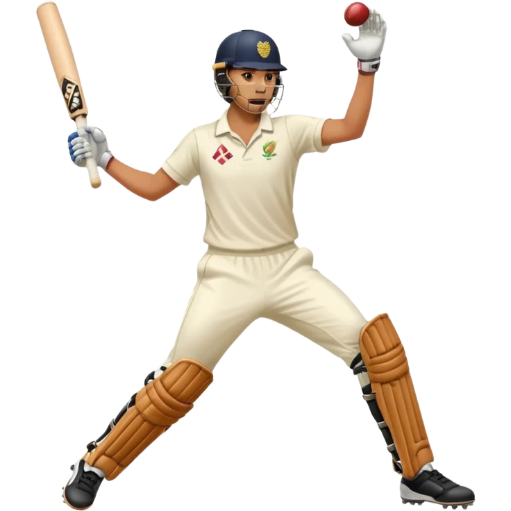Right handed cricketer playing a front foot shot emoji
