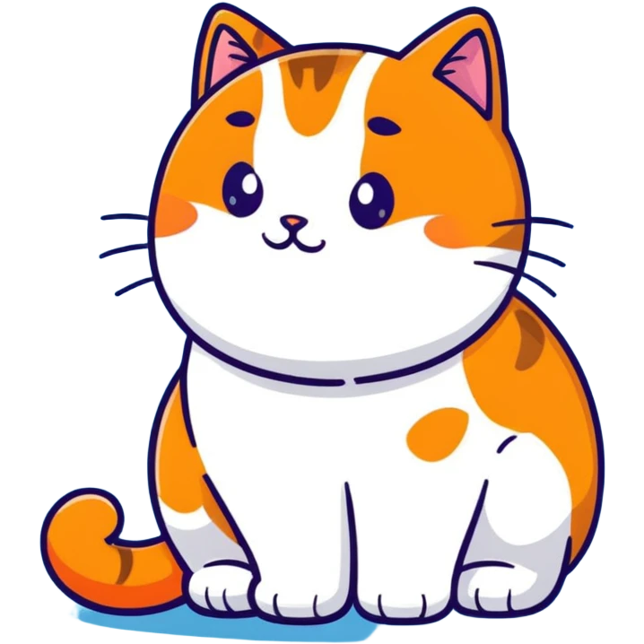 adorable plump orange cat, complete body emoji