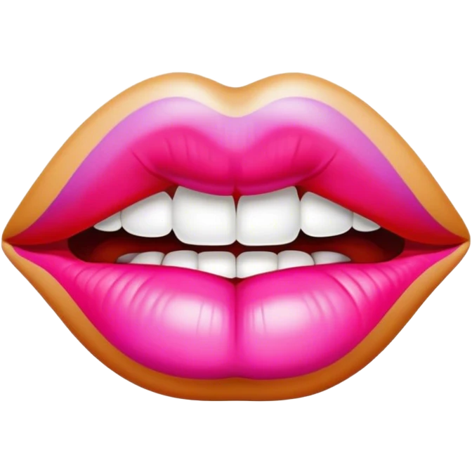 psychedelic colored lips emoji
