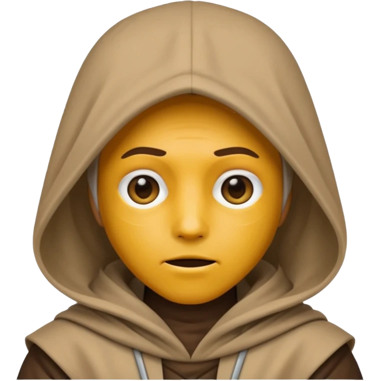 Jedi wearing hood emoji eyes covered emoji