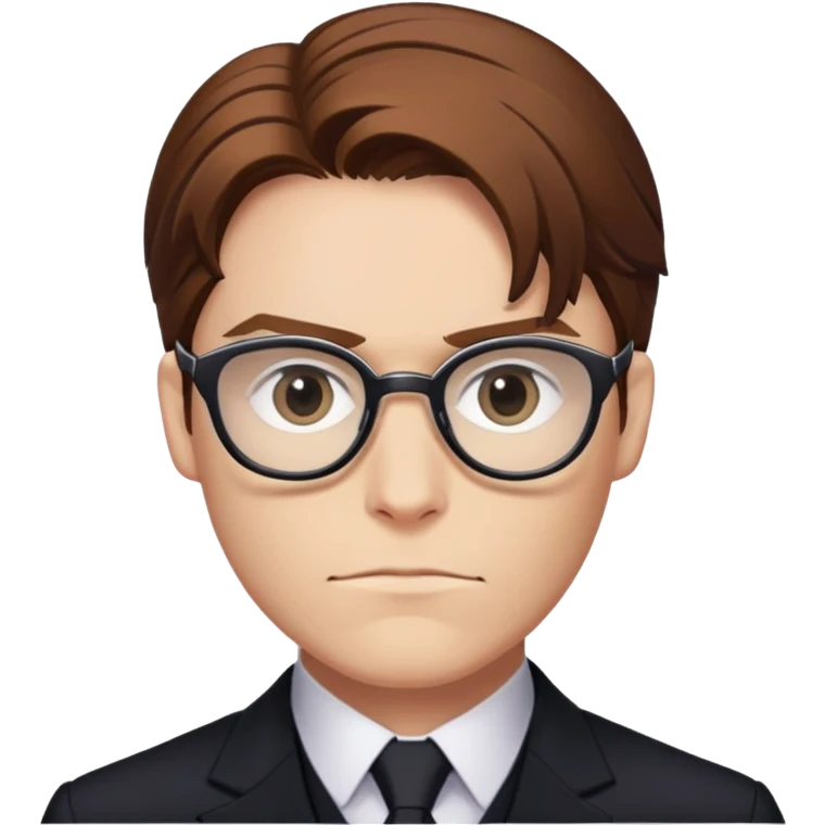 zemo brown hair with glasses, black suit marvel from captain america: civil war emoji