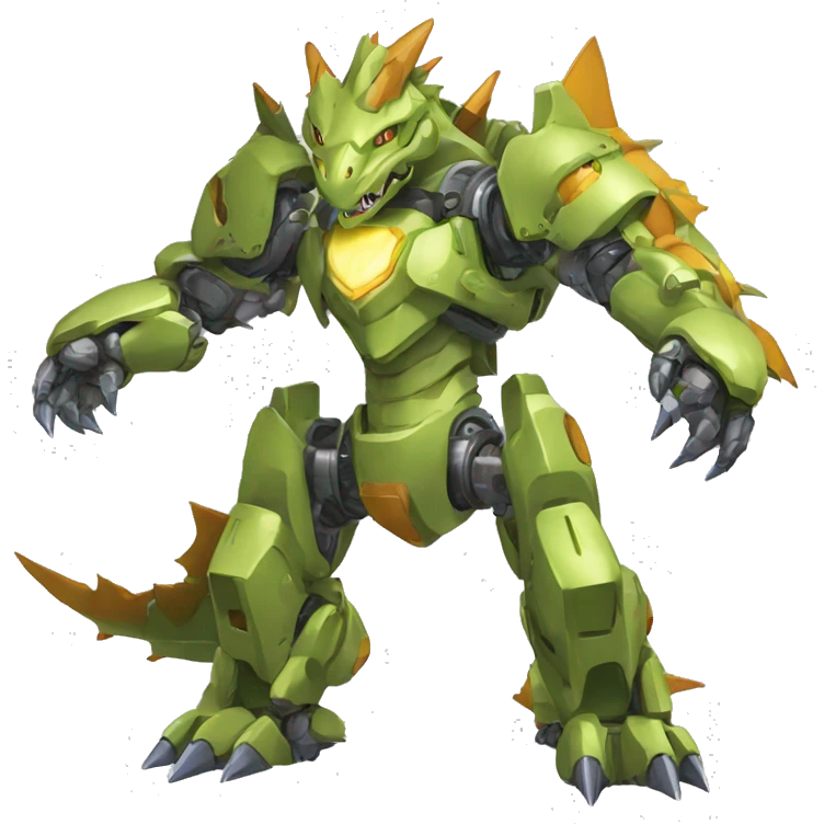 Mechanical Tyranitar-Charizard-Medabot-Mecha full body emoji