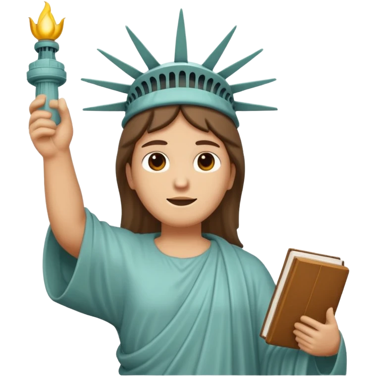 Cristo Redentor de Río de Janeiro, classic emoji style, arms open straight, long simple tunic, serene masculine face, no crown, no torch, no book, no pedestal, no background, distinct from Statue of Liberty emoji