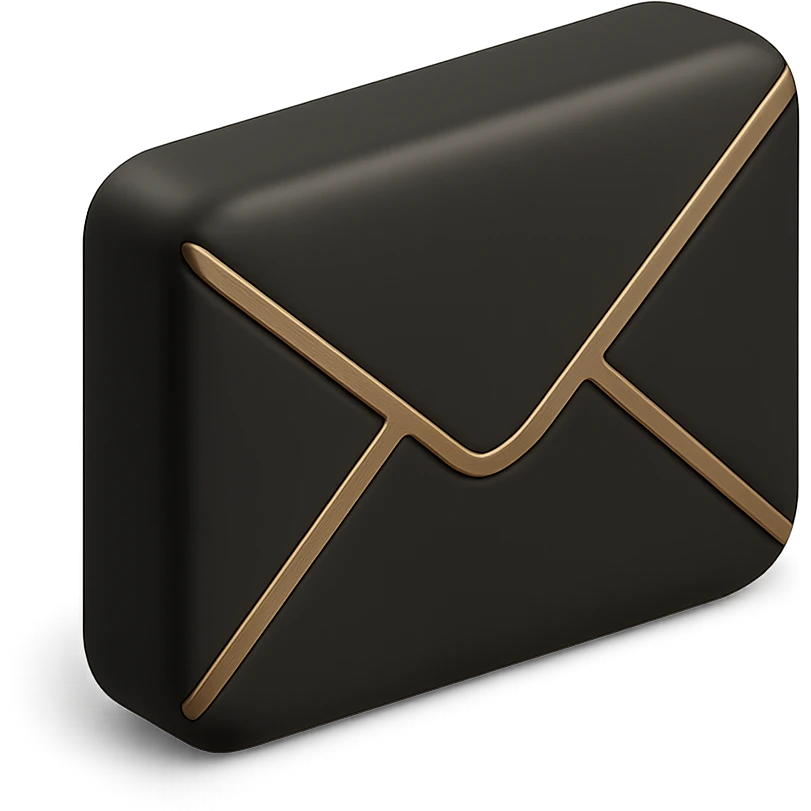 mail envelope icon in 3D black style emoji