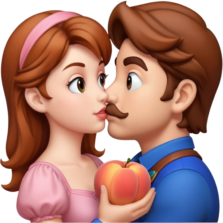 Mario kissing peach emoji