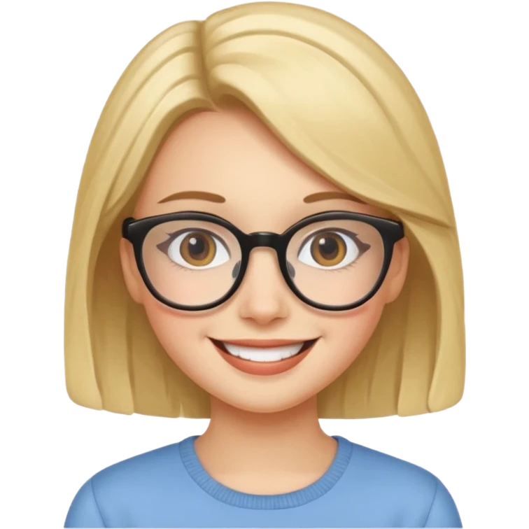 smiling girl with glasses emoji