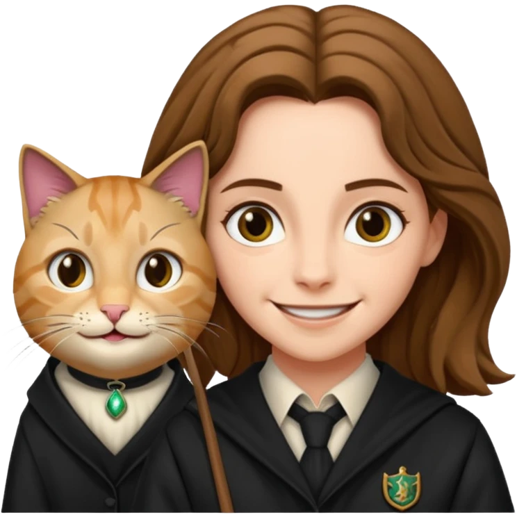 hermione granger turning professor snape into a cat emoji