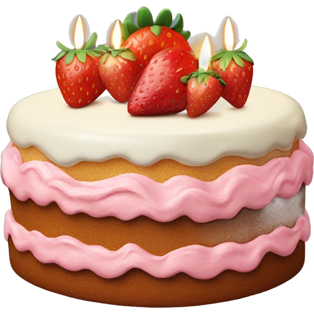 Birthday cake with strawberry emoji