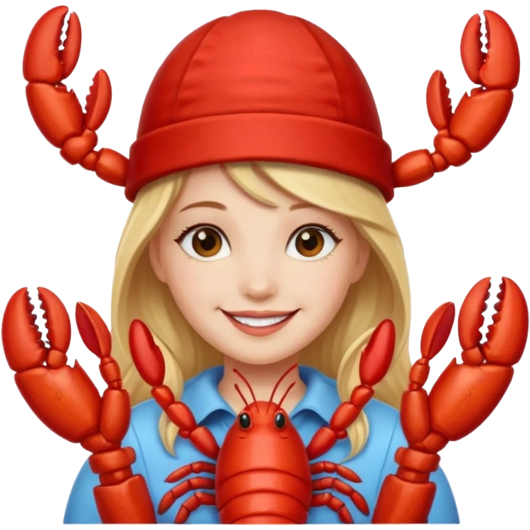 Generate an emoji for “lobster girl” make it cute emoji