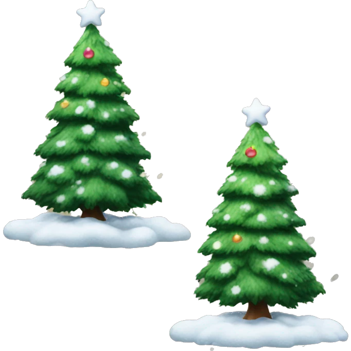 Christmas tree with snow on it no ornaments  emoji