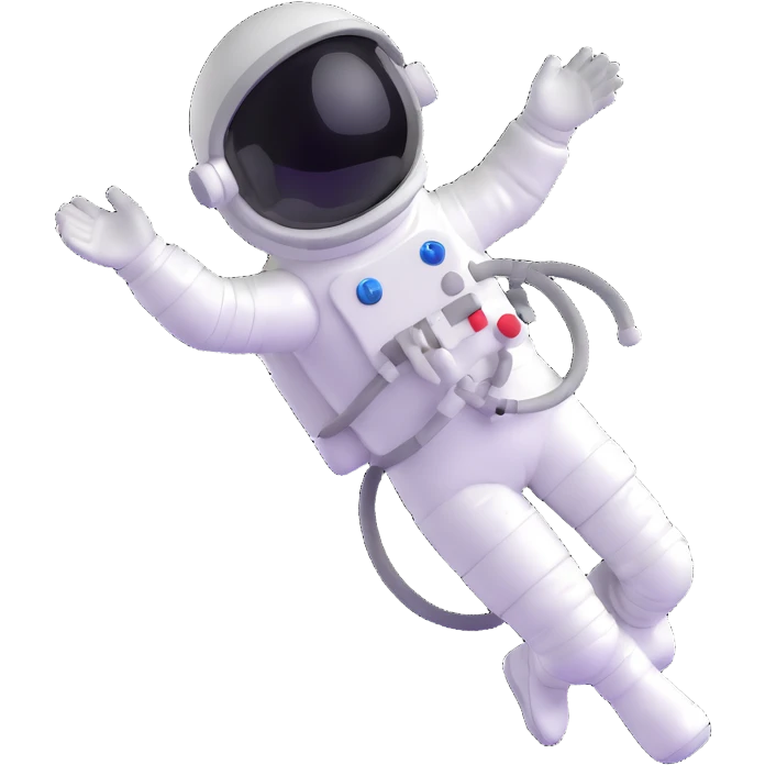 astronaut floating in space with bright colors and prominent details emoji