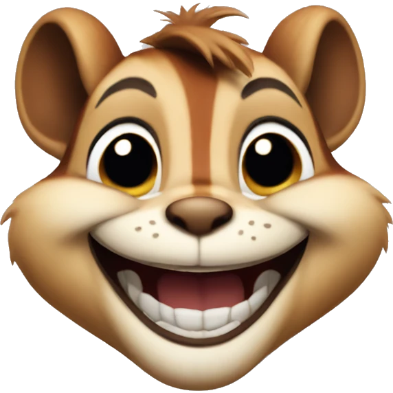 Chipmunk smiling like a clown emoji
