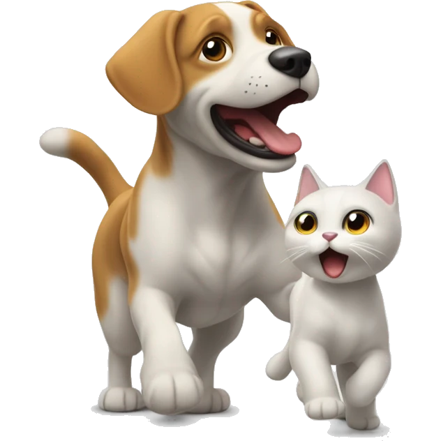 Un chien et un chat qui dansent emoji