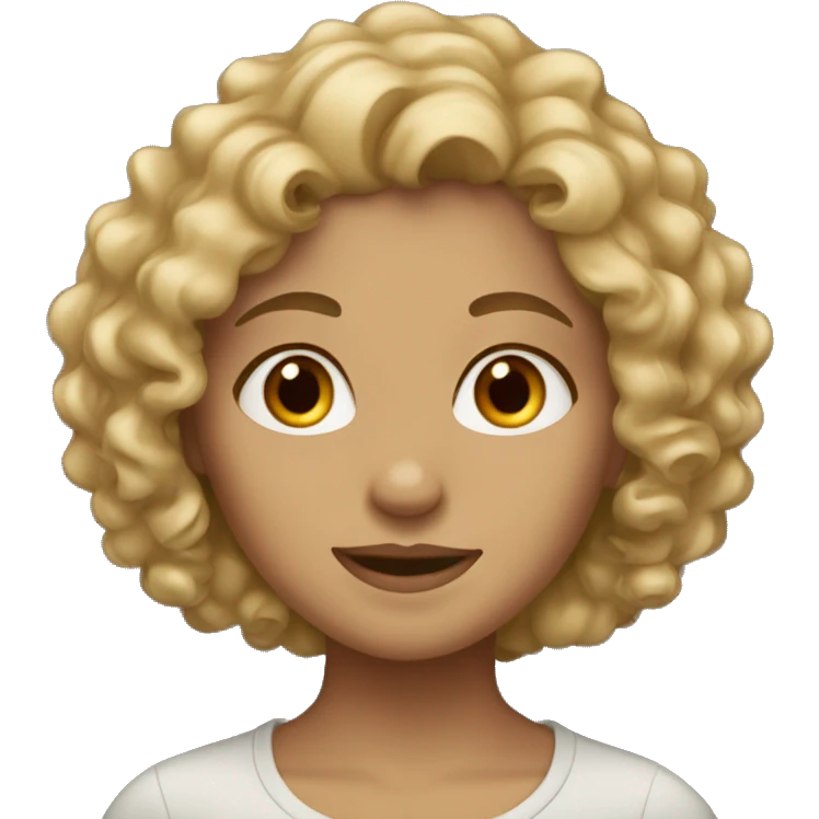 Girl with curly dirty blond hair  emoji