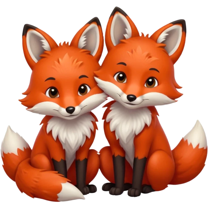 Two foxes in love  emoji