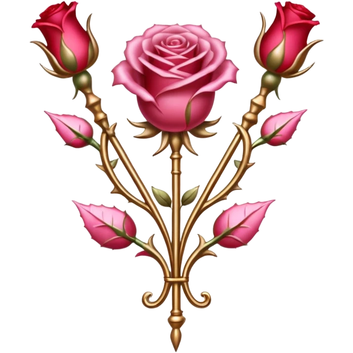 trident avec des rose dessus emoji