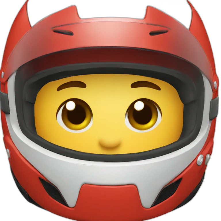 red motorcycle helmet with visor emoji