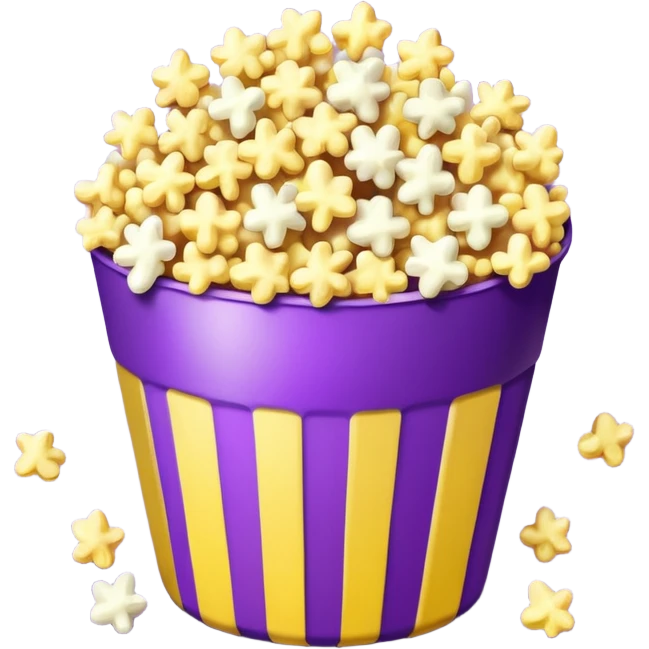Glitter purple and yellow popcorn  emoji