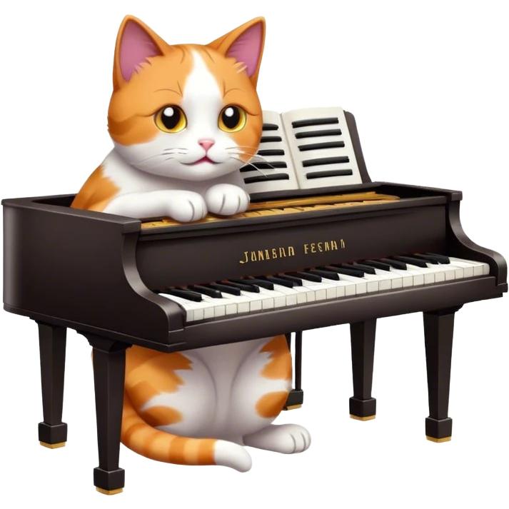 Cat playing a piano  emoji