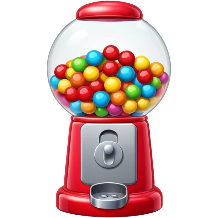 Red Bubblegum machine with multicolored gumballs emoji