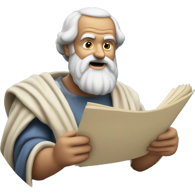 Aristotle holds a scroll in his hand emoji