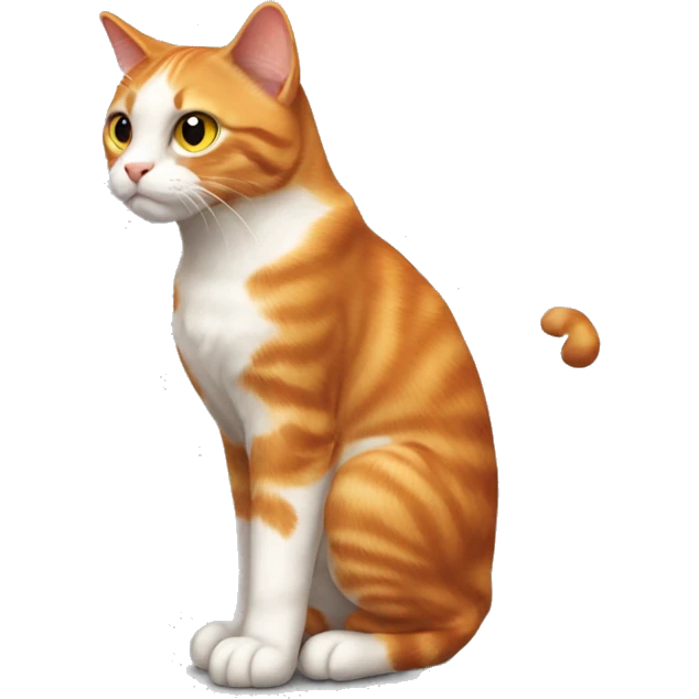 Fully ginger cat standing on his paws and looking right in front of him. View from the side. Like this emoji 🐈‍⬛ emoji