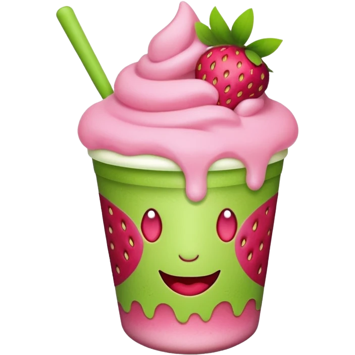 strawberry matcha  emoji