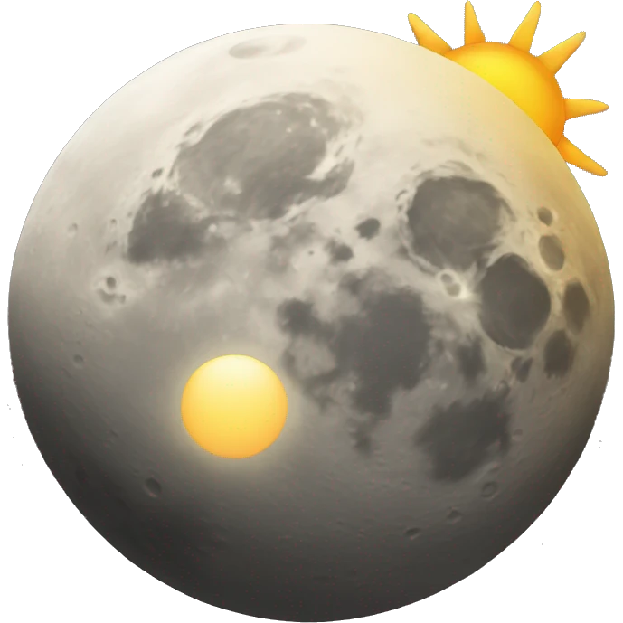 Moon with sun emoji
