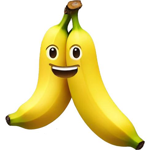 banana with a smiley face emoji