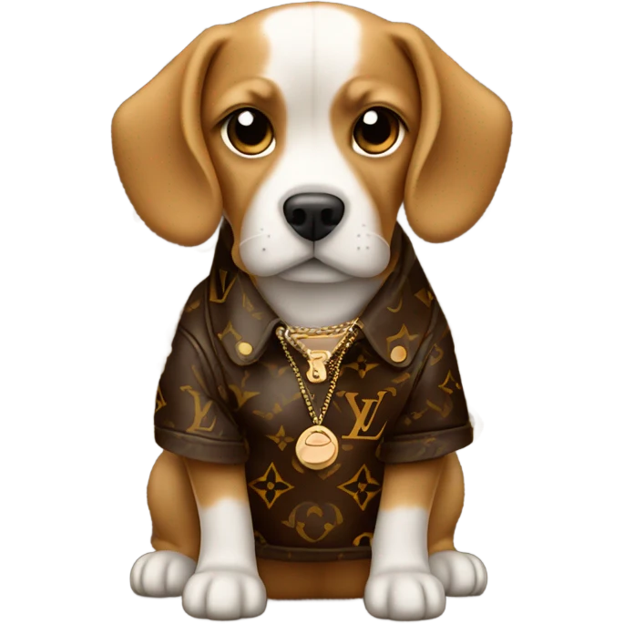Dog wearing Louis Vuitton  emoji