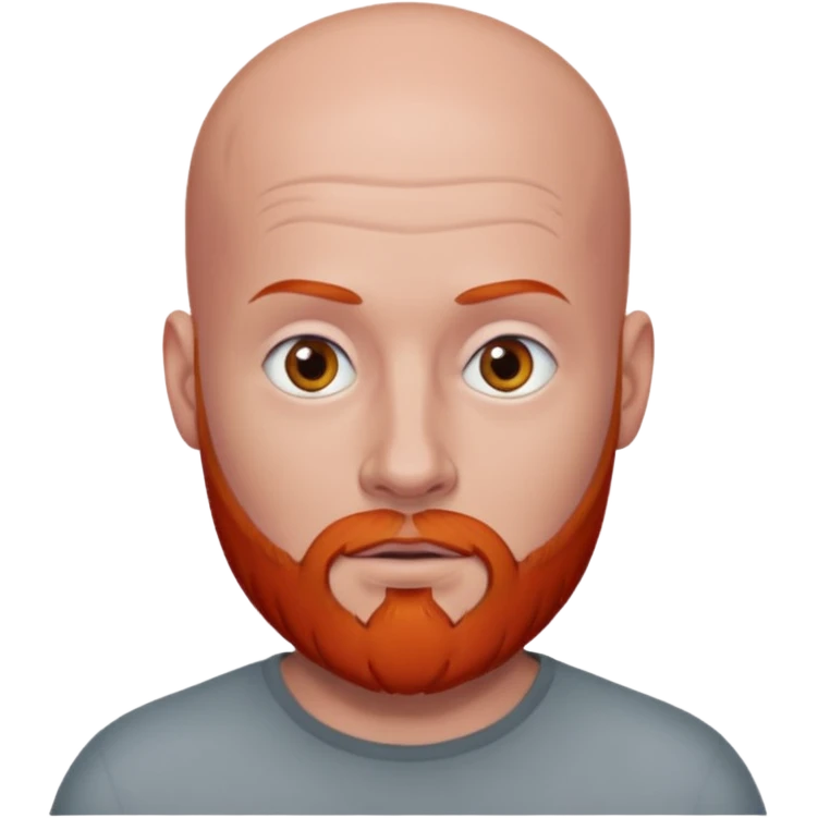 Bald, silver eyes, red beard emoji