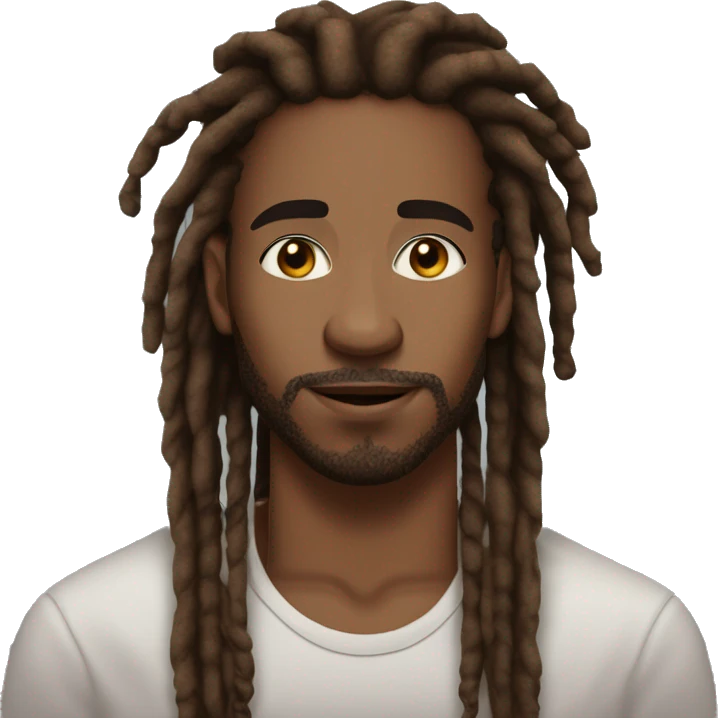 black guy in his 20's brown skin dreads but not long dreads they ara goatee but not connected it s like fuzz on his mustache and chin and he has decent lips and he has a gaze and has light eyes and nice eyebrows and long lashes half up half down dreads  emoji