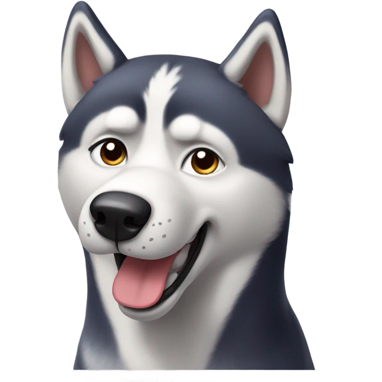 Shrugging husky emoji