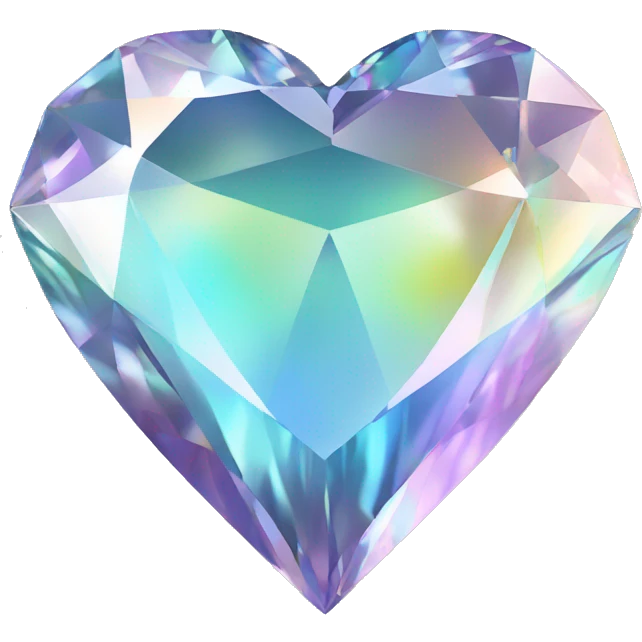 Heart shaped 56-carat iridescent diamond emoji
