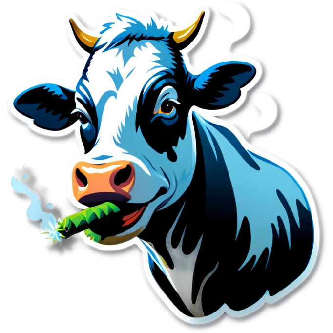 Cow smoking weed  emoji