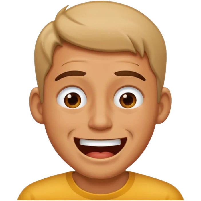 A guy laughing but visibly annoyed and crying  emoji