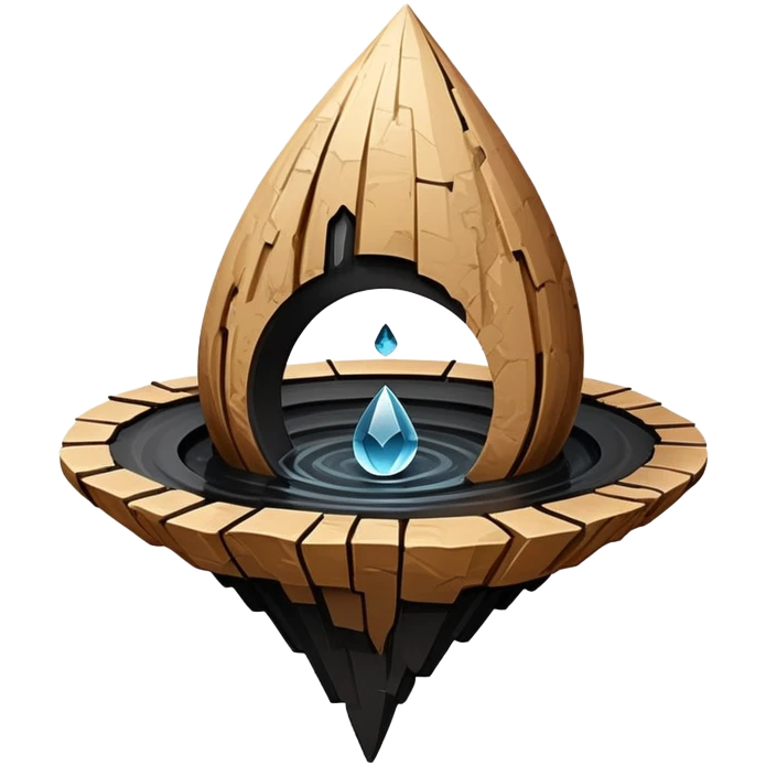 A floating entity with a body shaped like an inverted teardrop made of layered sedimentary material, surrounded by a ring of hovering obsidian shards that rotate to create different defensive formations.


 emoji