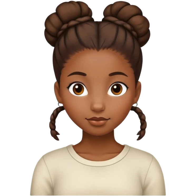 African American girl with bun emoji