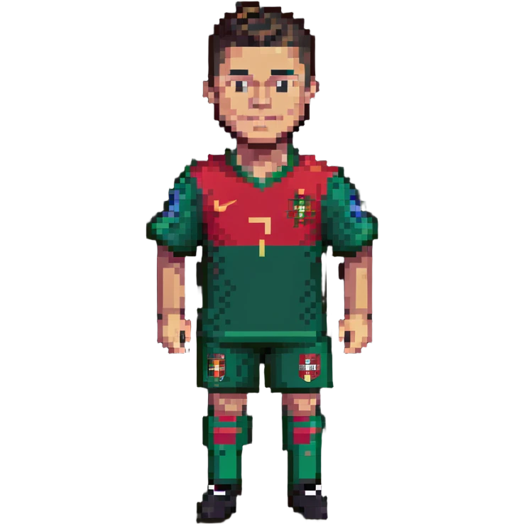 Cristiano Ronaldo soccer player in Portugal jersey emoji