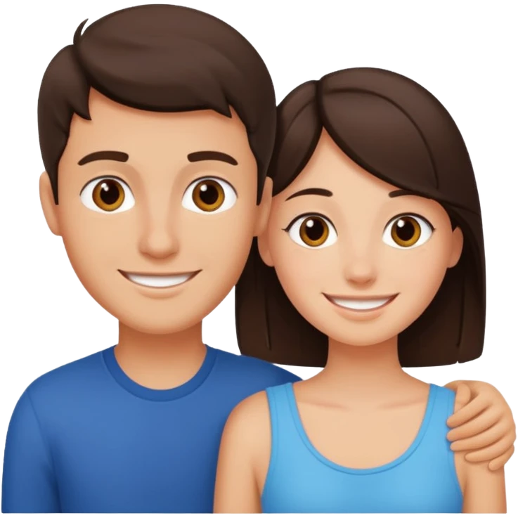 a brunette boy with his girlfriend emoji