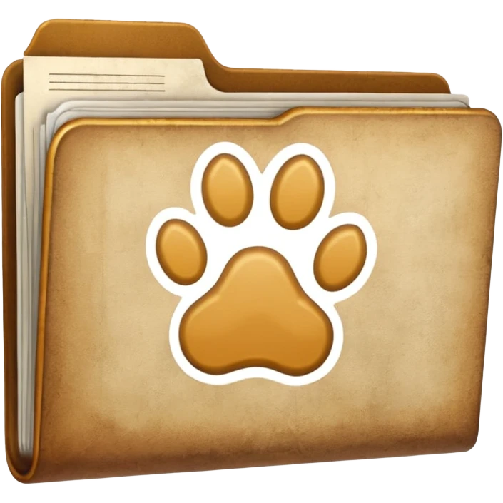 a folder of documents with a pawprint on it emoji