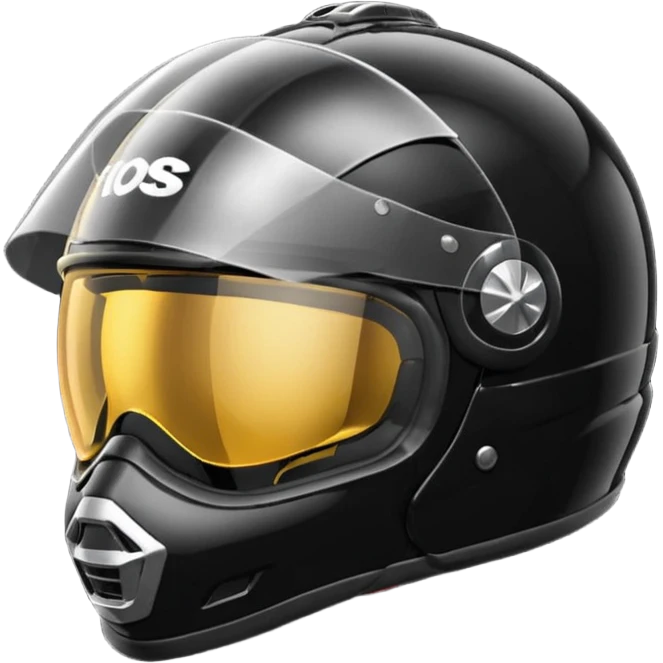 Biker helmet black in colour including the visor glass emoji