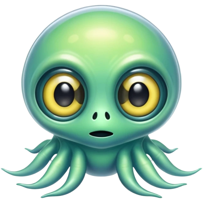 Cute transparent alien creature emoji
