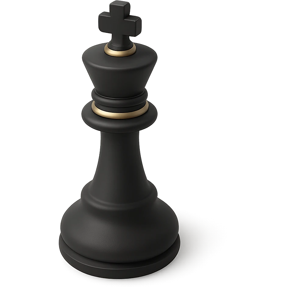 a chess king in 3D black style emoji