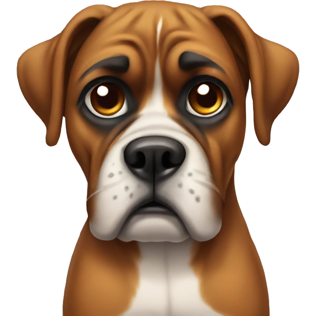 sad boxer dog emoji