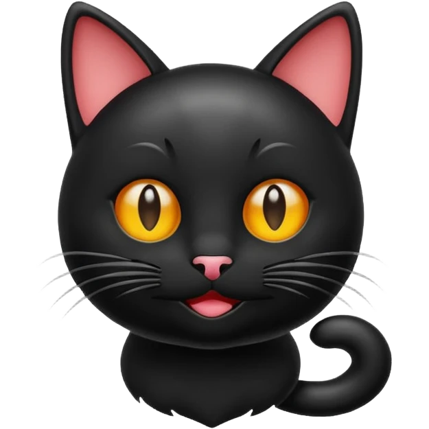 black cat emoji, apple style, playful emoji