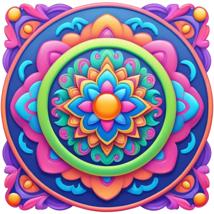 Psychedelic colored Border line emoji