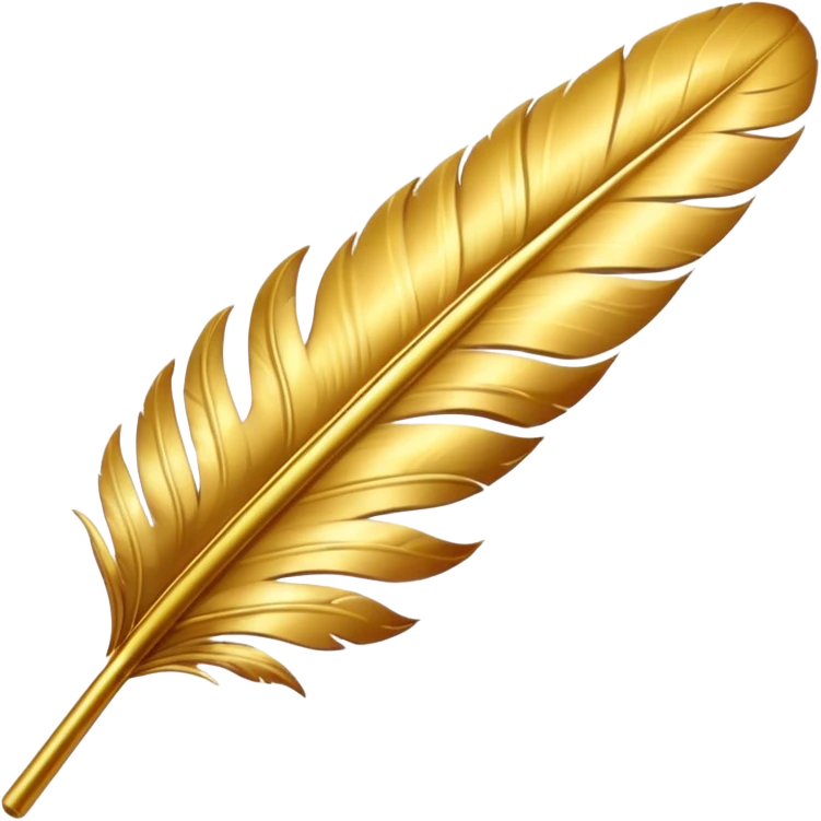 Create a golden feather emoji