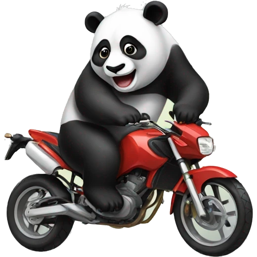 Panda riding a monkey emoji
