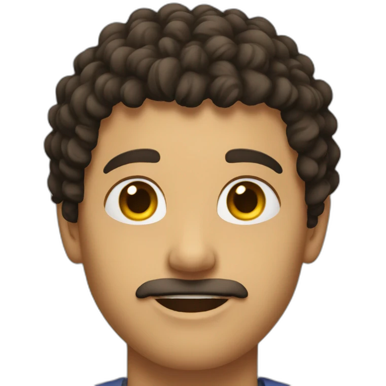 a man with short dark curly hair, a gold earing emoji